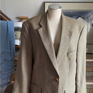 Brooks Brothers Beige Checkered Blazer